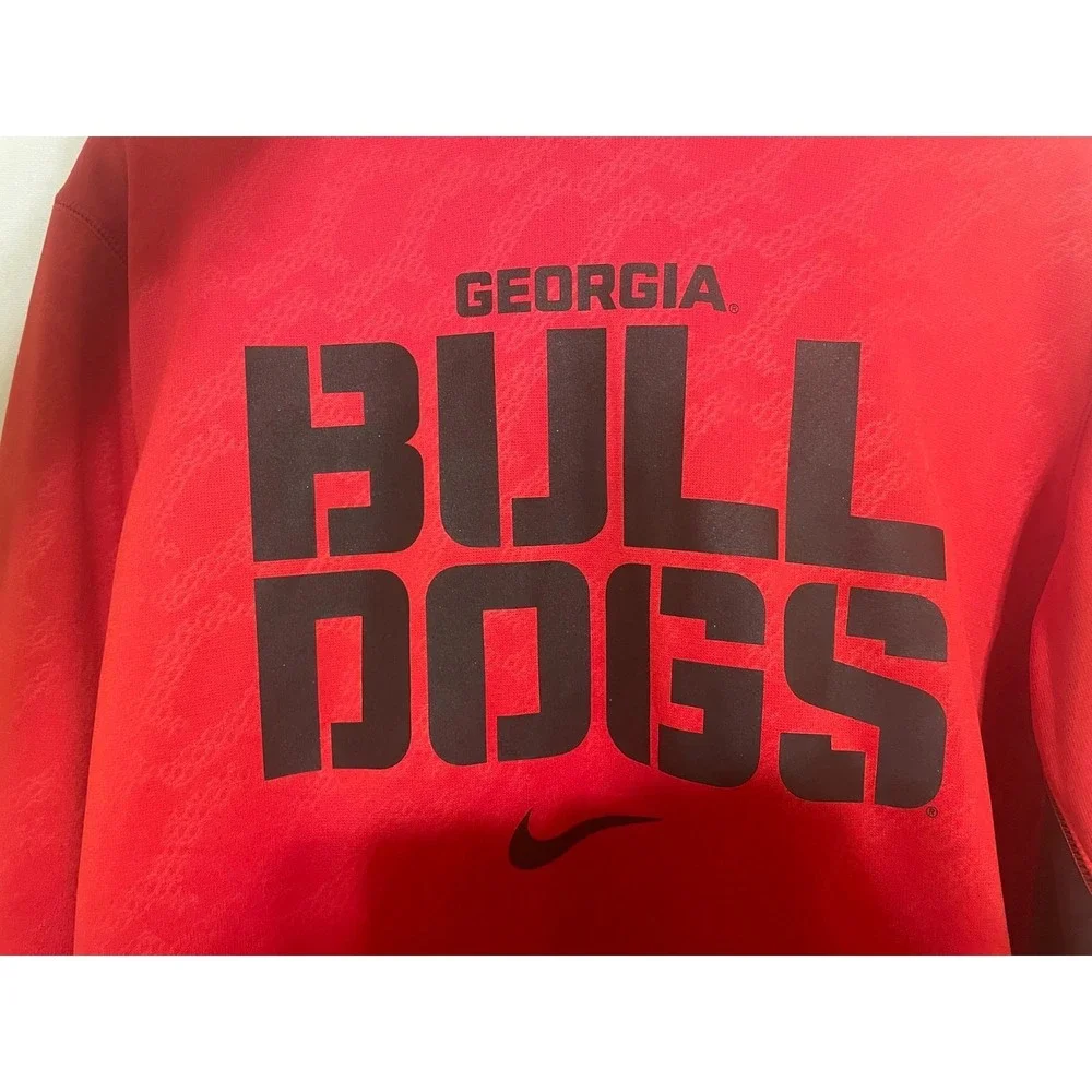 Nike Georgia Bulldogs Football Hoodie Sweatshirt Red Black Size Medium